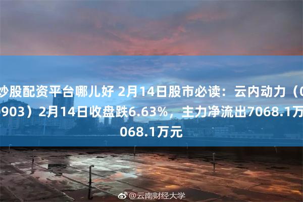 炒股配资平台哪儿好 2月14日股市必读：云内动力（000903）2月14日收盘跌6.63%，主力净流出7068.1万元