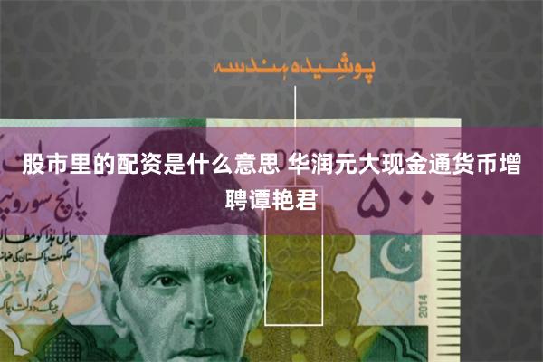 股市里的配资是什么意思 华润元大现金通货币增聘谭艳君