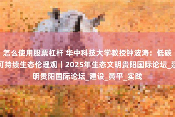 怎么使用股票杠杆 华中科技大学教授钟波涛：低碳校园培育学生可持续生态伦理观｜2025年生态文明贵阳国际论坛_建设_黄平_实践