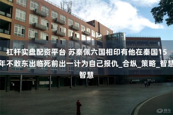 杠杆实盘配资平台 苏秦佩六国相印有他在秦国15年不敢东出临死前出一计为自己报仇_合纵_策略_智慧